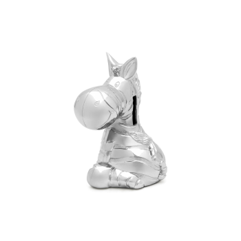 Spaarpot, Zebra Zilverstad (5,5x17,2x6,4cm.) - 23740 Spaarpot, Zebra Zilverstad (5,5x17,2x6,4cm.) - 23740