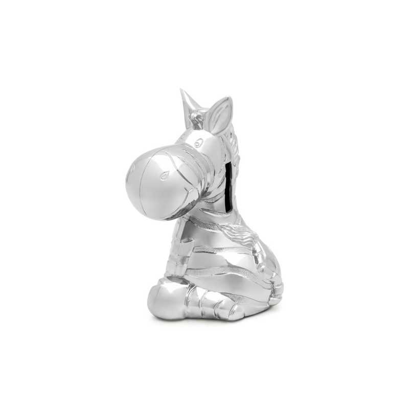 Spaarpot, Zebra Zilverstad (5,5x17,2x6,4cm.) - 23740