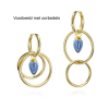 Jorge Revilla Oorhangers, zilver verguld met Iolite Pendulum Collection (lengte: 54mm.) - 23767