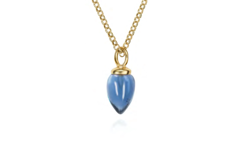 Jorge Revilla Hanger, zilver/18krt.verguld met Iolite Pendulum Collection excl.collier (lengte: 14mm.) - 23768