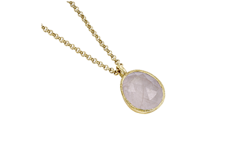 Jorge Revilla Hanger, zilver/18krt.verguld met Rose Quartz Shade Collection excl.collier (lengte: 17mm.) - 23770