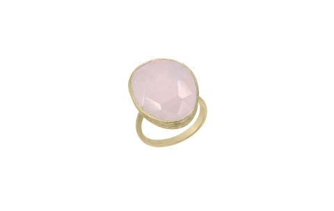 Jorge Revilla Ring, zilver/18krt.verguld met Rose Quartz 24mm. Shade Collection (maat: verstelbaar) - 23773