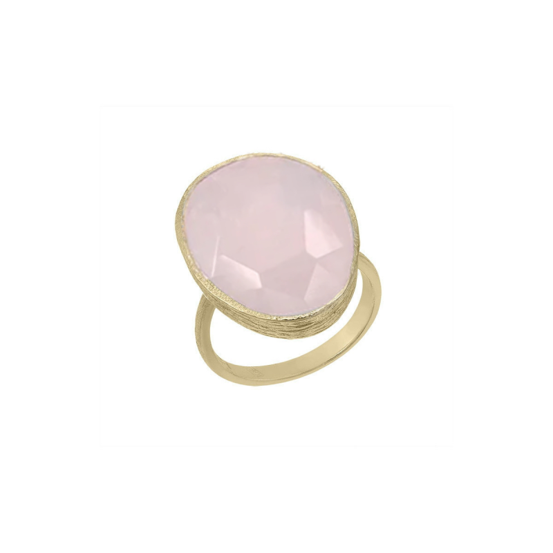 Jorge Revilla Ring, zilver verguld met Rose Quartz 24mm. Shade Collection (maat: verstelbaar) - 23773 Jorge Revilla Ring, zilver verguld met Rose Quartz 24mm. Shade Collection (maat: verstelbaar) - 23773