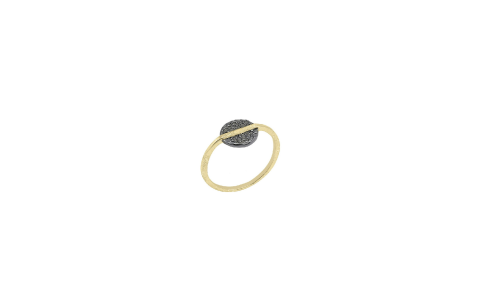 Jorge Revilla Ring, zilver/18krt.verguld/black-ruthenium Kymbal Collection (maat: 18) - 23777