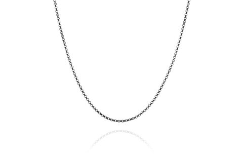 Jorge Revilla Collier, zilver/black ruthenium jasseron (lengte: 40cm.) - 23781