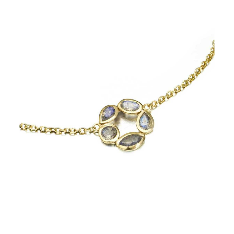 Jorge Revilla Collier, zilver verguld met Labradorite Morning Collection (lengte: 40-45cm.) - 23788 Jorge Revilla Collier, zilver verguld met Labradorite Morning Collection (lengte: 40-45cm.) - 23788