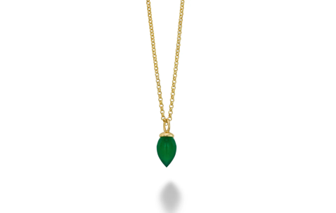 Jorge Revilla Hanger, zilver/18krt.verguld met Green-Onyx Pendulum Collection excl.collier (lengte: 14mm.) - 23790