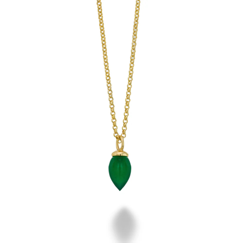 Jorge Revilla Hanger, zilver verguld met Green-Onyx Pendulum Collection excl.collier (lengte: 14mm.) - 23790