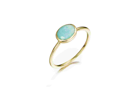 Jorge Revilla Ring, zilver/18krt.verguld met Amazonite Shade Collection (maat: 18) - 23795