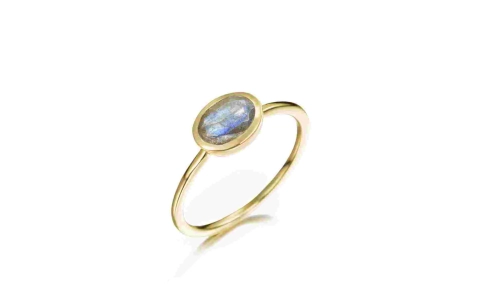 Jorge Revilla Ring, zilver verguld met Labradorite Shade Collection (maat: 18,75) - 23797