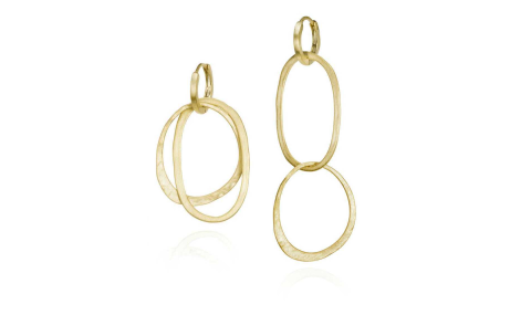 Jorge Revilla Oorhangers, zilver/18krt.verguld  Olympia Collection (lengte: 61mm.) - 23801