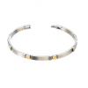 Boccia Armband, model  0329-04 titanium/bicolour breedte schakel 4,5mm.(20cm.) - 23802