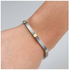 Boccia Armband, model  0329-04 titanium/bicolour breedte schakel 4,5mm.(20cm.) - 23802