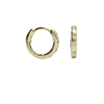 BY NIKKI Oorringen, zilver verguld met zirkonia (diameter: 9mm.) - 23806