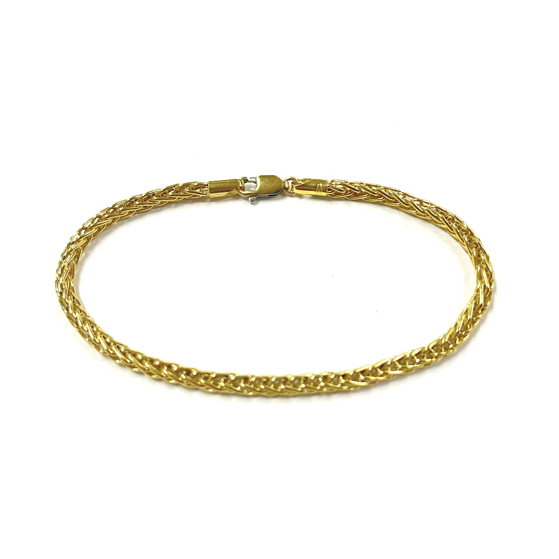 Fjory Armband, 14krt.goud met massief zilveren kern spiga 3mm. (lente:19cm.) - 23828 Fjory Armband, 14krt.goud met massief zilveren kern spiga 3mm. (lente:19cm.) - 23828