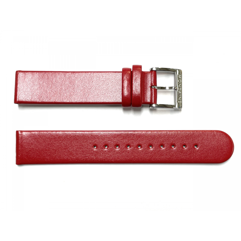 Mondaine Horlogeband, 18mm Rood L=195mm Vegan - 23830