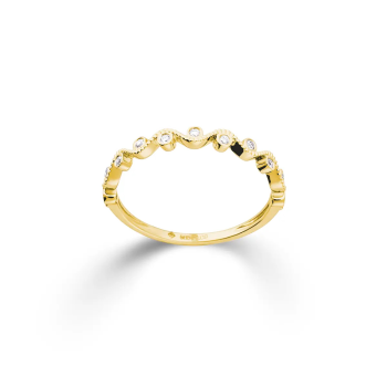 Ring, 14krt.goud met diamant totaal 0,08ct. (maat 56) - 23831