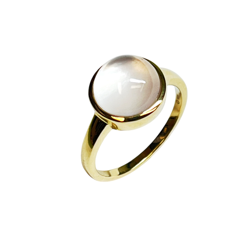Ring, 14krt.goud met Rozenkwarts (maat 58) - 23832 Ring, 14krt.goud met Rozenkwarts (maat 58) - 23832