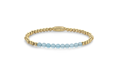 Rebel and Rose Armband Blue Sky meets Yellow Gold  4mm (16,5cm) - 23844