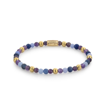 Rebel and Rose Armband Are Violets Blue - 18 ct yellow gold ionplated 6mm. - 23845 Rebel and Rose Armband Are Violets Blue - 18 ct yellow gold ionplated 6mm. - 23845
