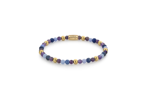 Rebel and Rose Armband Are Violets Blue - 18 ct yellow gold ionplated  6mm (16,5cm) - 23845