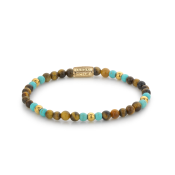 Rebel and Rose Armband Mix Tiger Turquoise - 18 ct yellow gold ionplated 4mm (16,5cm) - 23848 Rebel and Rose Armband Mix Tiger Turquoise - 18 ct yellow gold ionplated 4mm (16,5cm) - 23848