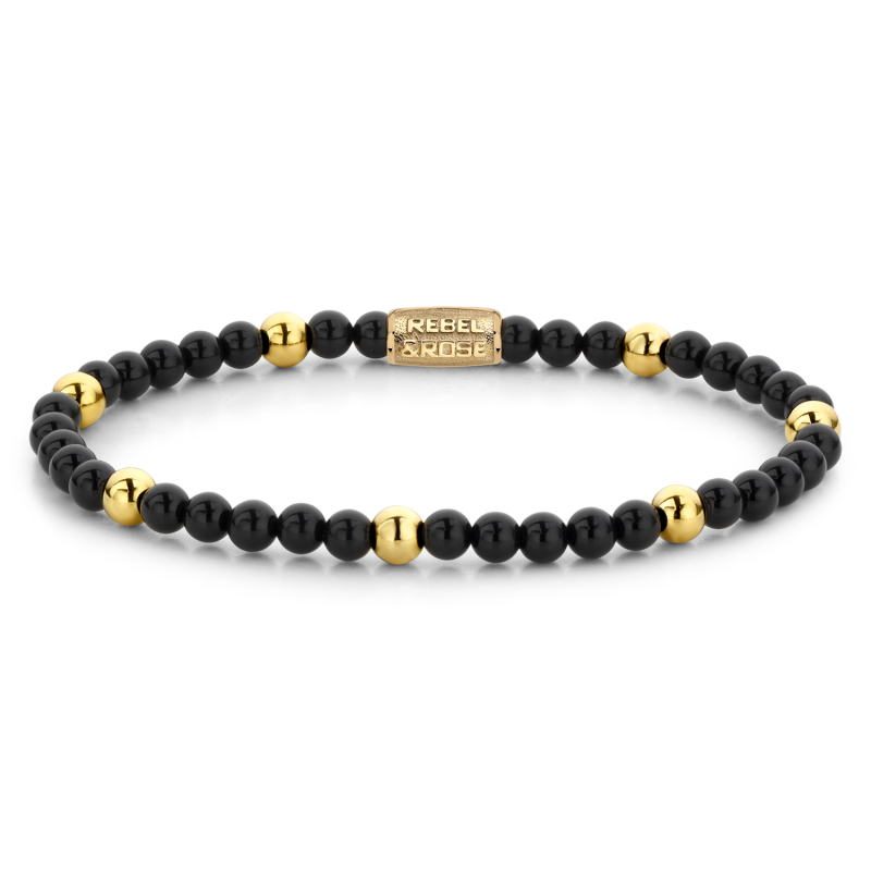 Rebel and Rose Armband Black Panther - 18 ct yellow gold ionplated 4mm (16,5cm) - 23855 Rebel and Rose Armband Black Panther - 18 ct yellow gold ionplated 4mm (16,5cm) - 23855