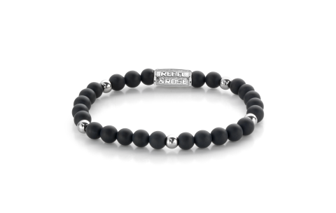 Rebel and Rose Armband Matt Black Madonna 6mm (16,5cm) - 23856