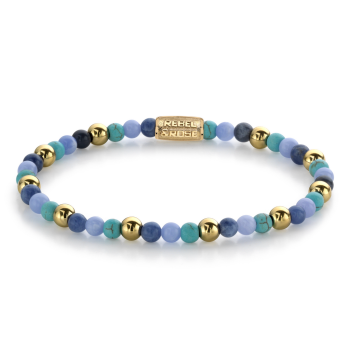 Rebel and Rose Armband Winter Blues - 18 ct yellow gold ionplated 4mm (16,5cm) - 23865 Rebel and Rose Armband Winter Blues - 18 ct yellow gold ionplated 4mm (16,5cm) - 23865