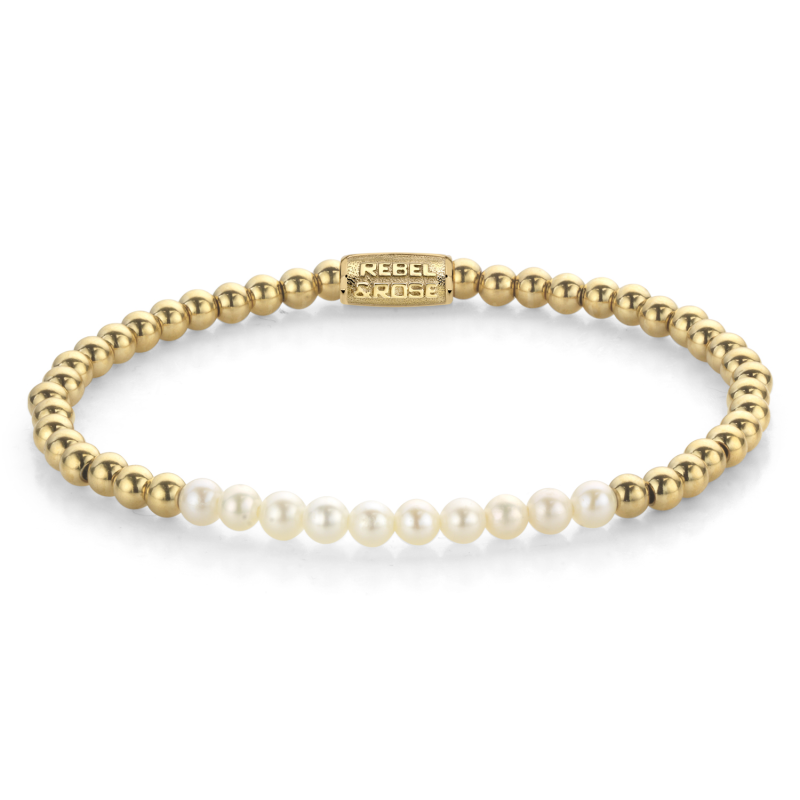 Rebel and Rose Armband Pearl Gem meets Yellow Gold 4mm (16,5cm) - 23878 Rebel and Rose Armband Pearl Gem meets Yellow Gold 4mm (16,5cm) - 23878