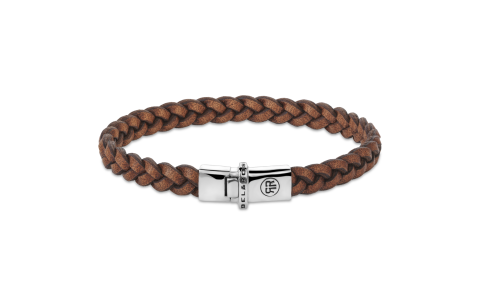 Rebel and Rose Armband Small Braided Raw Cognac (19cm) - 23888