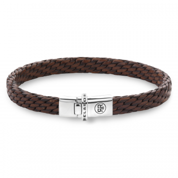 Rebel and Rose Armband Woven Small Patina Cognac (maat M:17,5cm) - 23890 Rebel and Rose Armband Woven Small Patina Cognac (maat M:17,5cm) - 23890