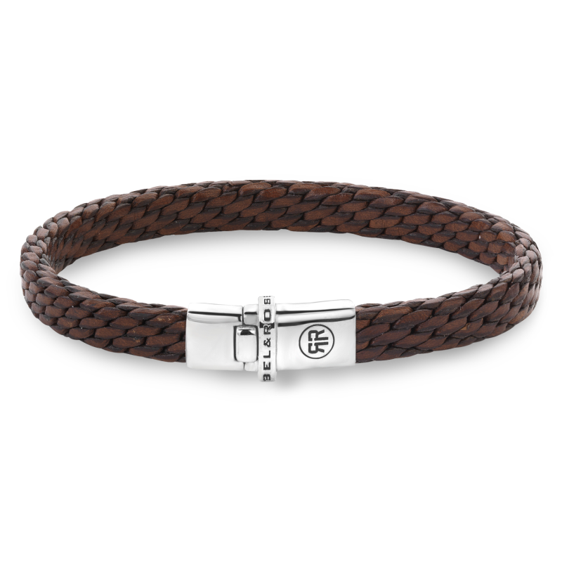 Rebel and Rose Armband Woven Small Patina Cognac (maat M:17,5cm) - 23890 Rebel and Rose Armband Woven Small Patina Cognac (maat M:17,5cm) - 23890