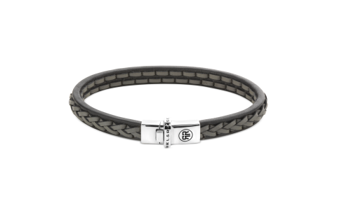 Rebel and Rose Armband Single Stranded Black Grey (19cm) - 23895