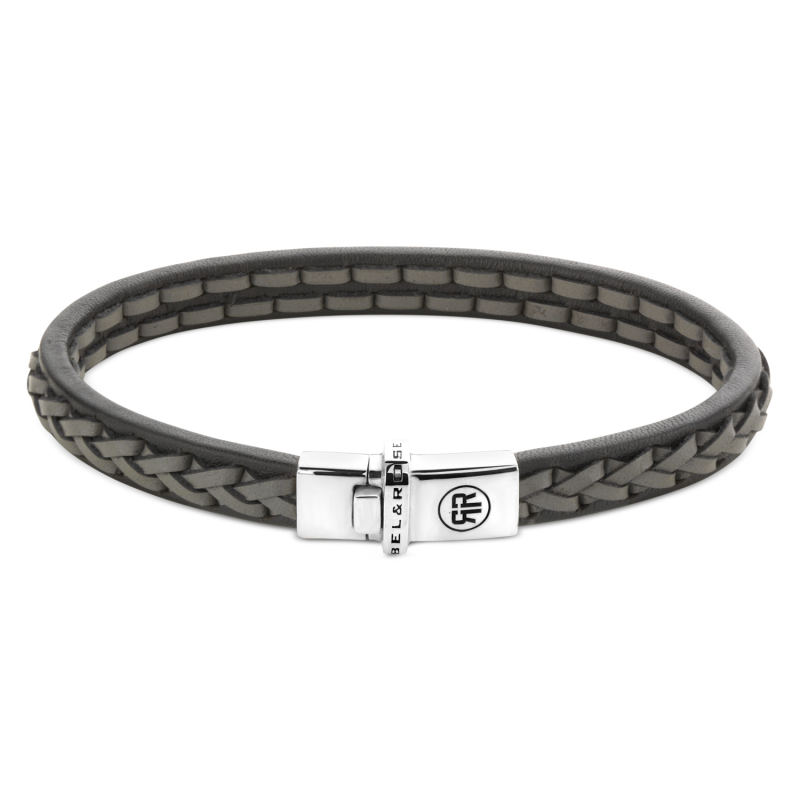Rebel and Rose Armband Single Stranded Black Grey (19cm) - 23895