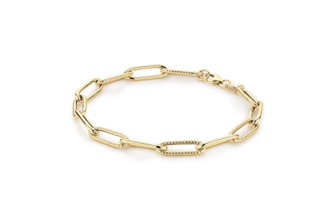 Jackie Armband, 14krt.goud Tres Chic Boxlink  (lengte: 18,5cm.) - 23913