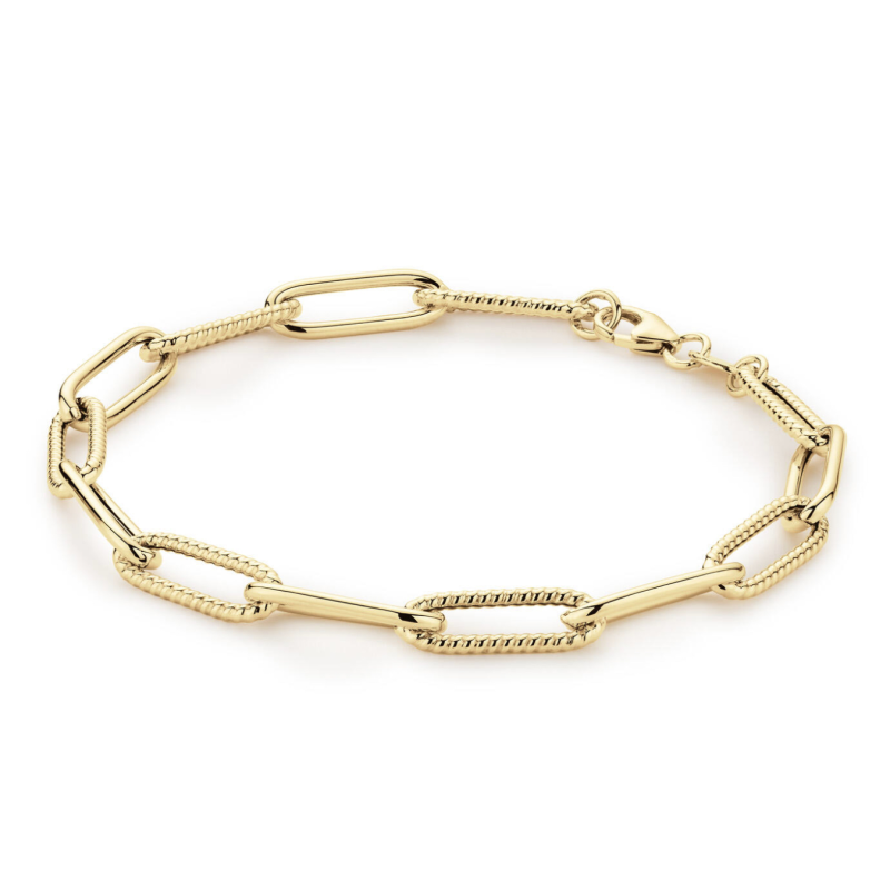 Jackie Armband, 14krt.goud Tres Chic Boxlink  (lengte: 18,5cm.) - 23913