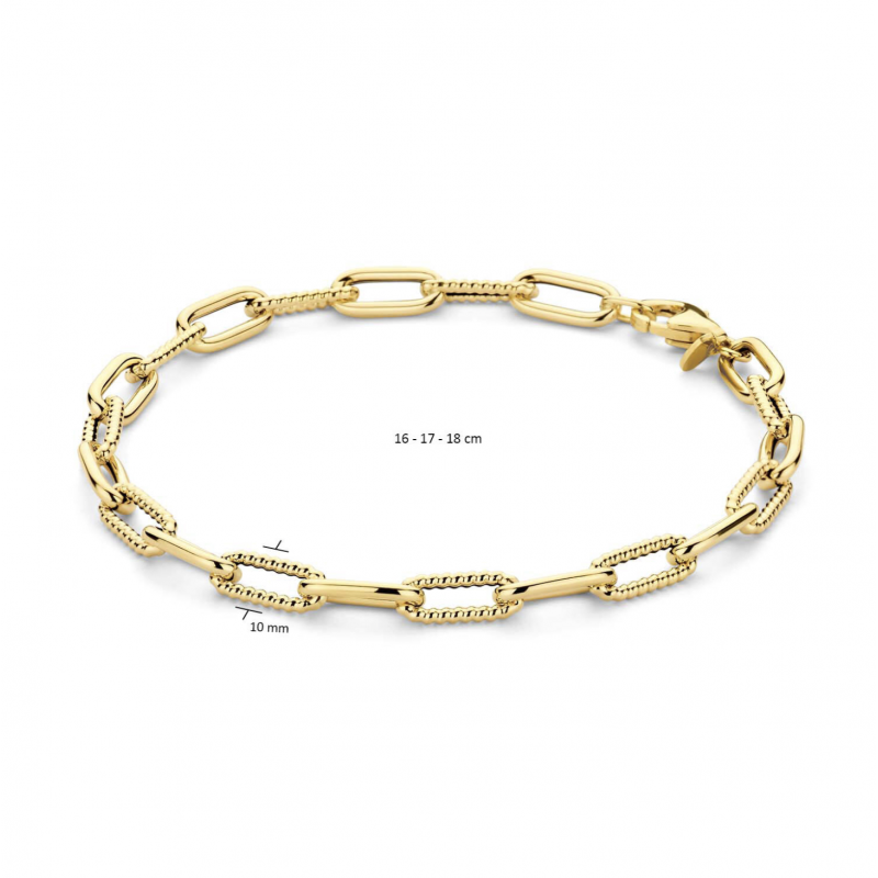 Jackie Armband, 14krt.goud Tres Chic Boxlink  (lengte: 18,5cm.) - 23913