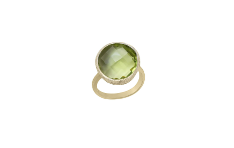 Jorge Revilla Ring, zilver/18krt.verguld met Rose Quartz 18mm. Shade Collection (maat: verstelbaar) - 23924