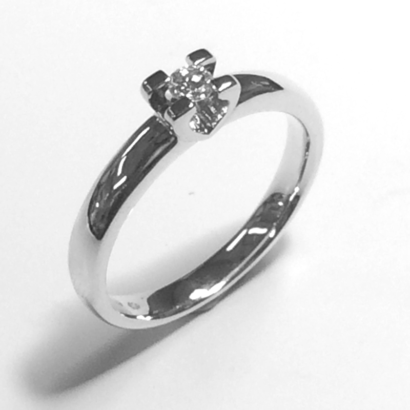 Eclat Solitairring, model R22-15W 0,15ct.diamant (maat 17,5) - 23947