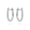 Oorringen, zilver met zirkonia ovaal (2x15mm.) - 23956