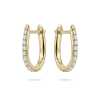 Oorringen, zilver verguld met zirkonia ovaal (2x15mm.) - 23957