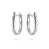 Oorringen, zilver ovaal getorst (2x15mm.) - 23958