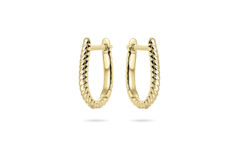 Oorringen, zilver verguld ovaal getorst (2x15mm.) - 23959