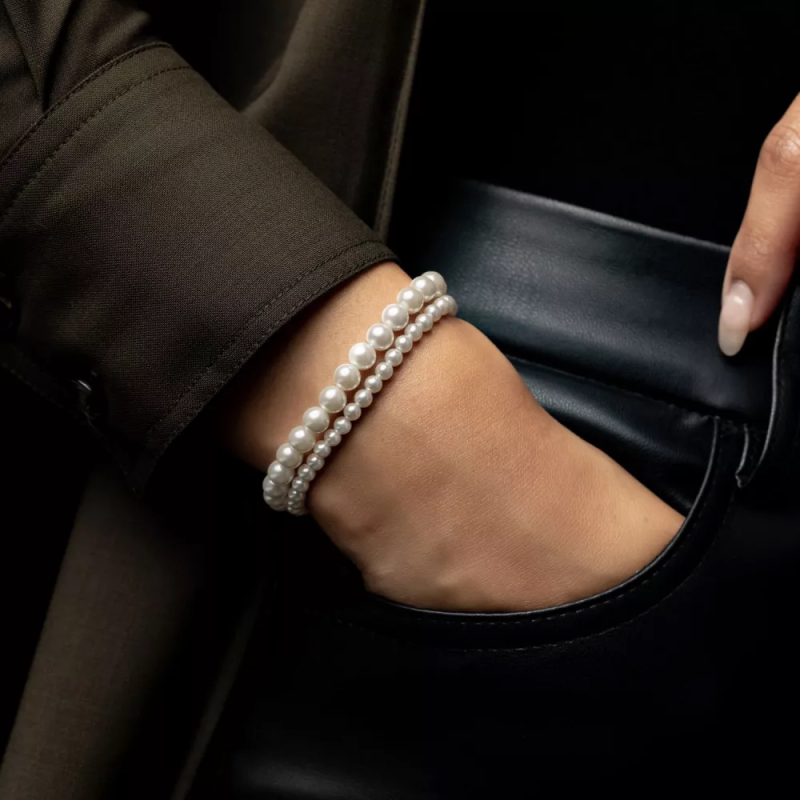 Rebel and Rose Armband Pearl Gem 6mm (maat S: 16,5cm) - 23965 Rebel and Rose Armband Pearl Gem 6mm (maat S: 16,5cm) - 23965
