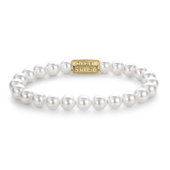 Rebel and Rose Armband Pearl Gem 8mm (maat S: 16,5cm) - 23966