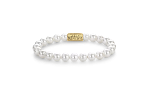Rebel and Rose Armband Pearl Gem 8mm (maat S: 16,5cm) - 23966