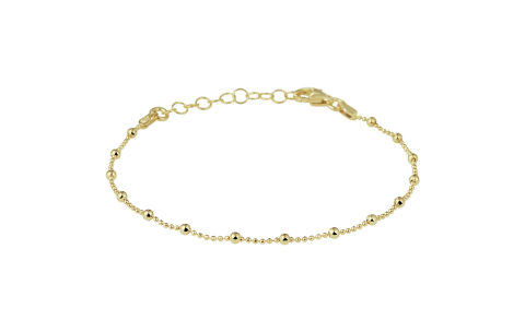 Armband, zilver verguld bolletjes(lengte:16-19cm) - 23992