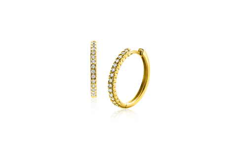Zinzi Oorringen, model ZGO506 14krt.goud  (12,5x1,8mm.) - 24014