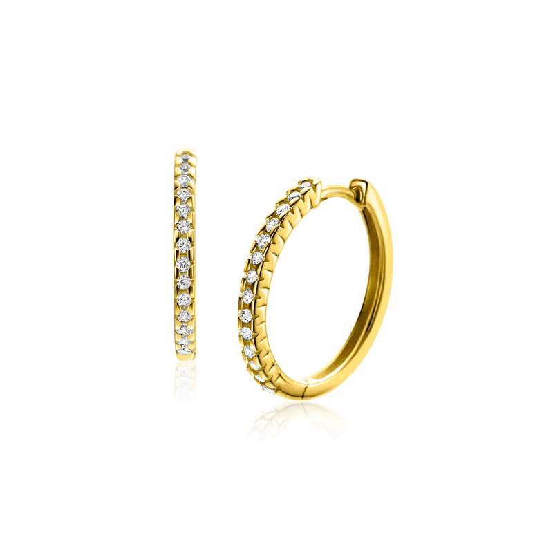 Zinzi Oorringen, model ZGO506 14krt.goud (12,5x1,8mm.) - 24014 Zinzi Oorringen, model ZGO506 14krt.goud (12,5x1,8mm.) - 24014